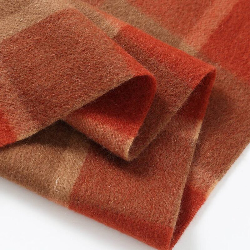 Mirel Pure Cashmere Check Tasseled Scarf - Chili Red - Image 6