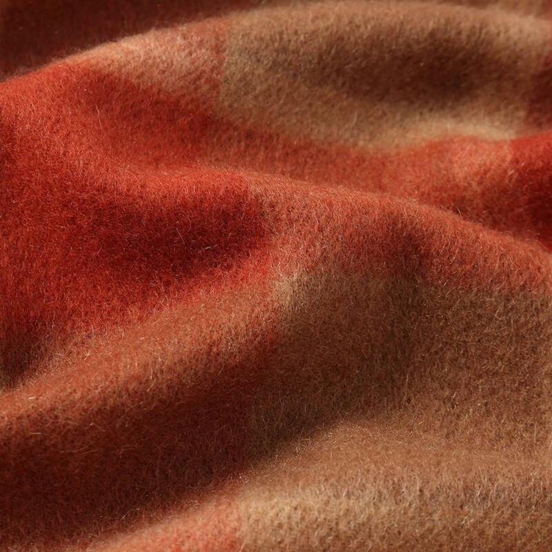 Mirel Pure Cashmere Check Tasseled Scarf - Chili Red - Image 5