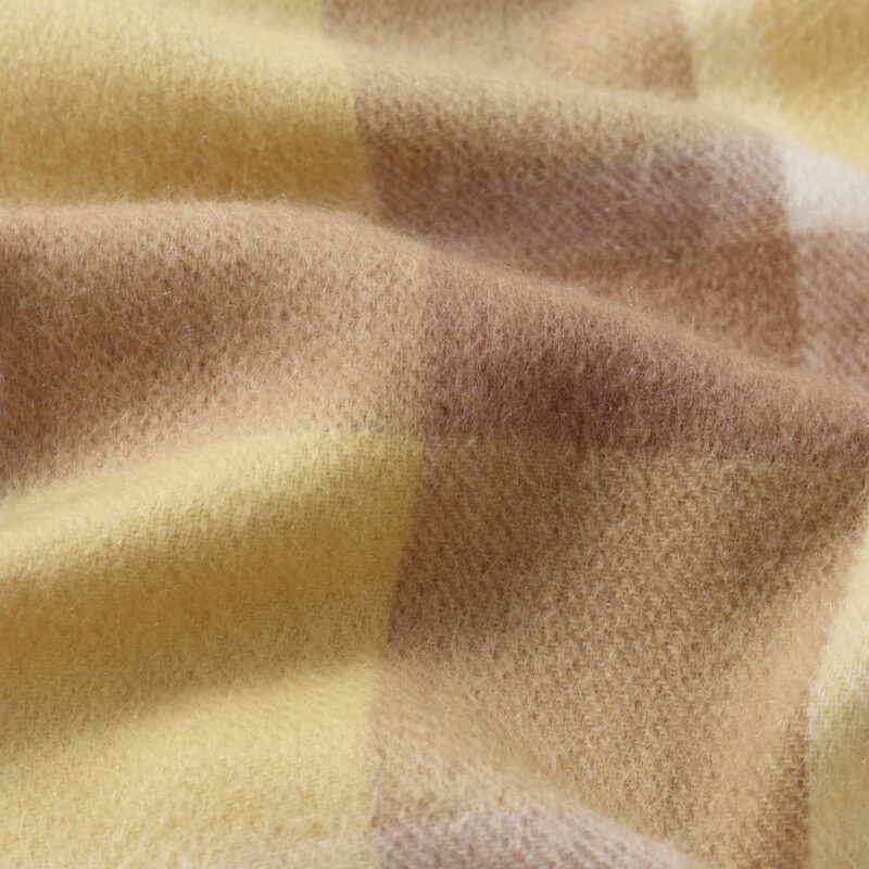 Mirel Pure Cashmere Check Tasseled Scarf - Light Yellow - Image 5