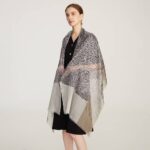 Avia Buffalo Fringed Silk Scarf Wrap