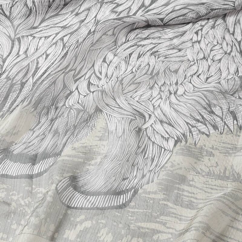 Avia Buffalo Fringed Silk Scarf Wrap - Image 7