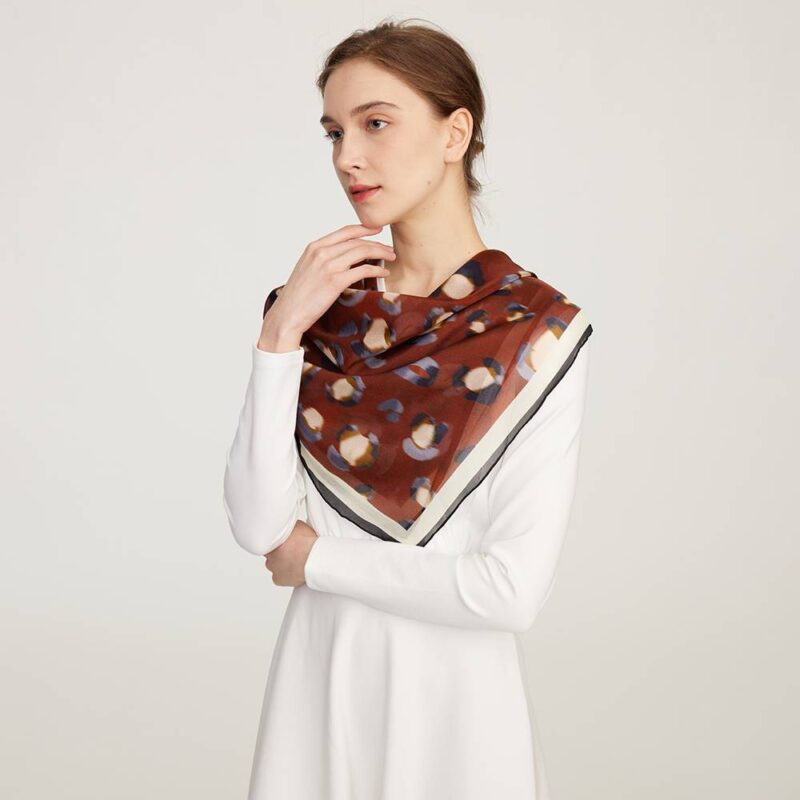 Shila Floral Square Silk Scarf - Image 3