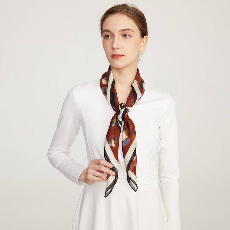 Shila Floral Square Silk Scarf - Image 4