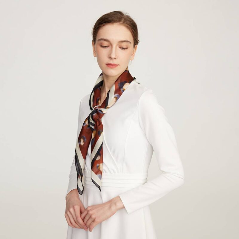 Shila Floral Square Silk Scarf - Image 5