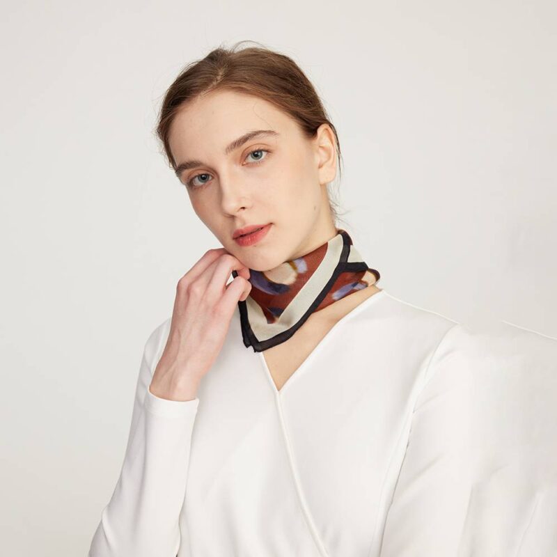 Shila Floral Square Silk Scarf - Image 6