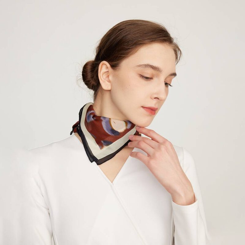 Shila Floral Square Silk Scarf - Image 7