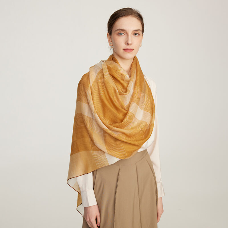 Bala Check Featherlight Cashmere Scarf Wrap - Image 3