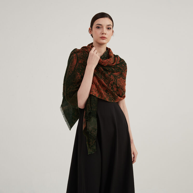 Amina Featherlight Wool Scarf Wrap - Image 3