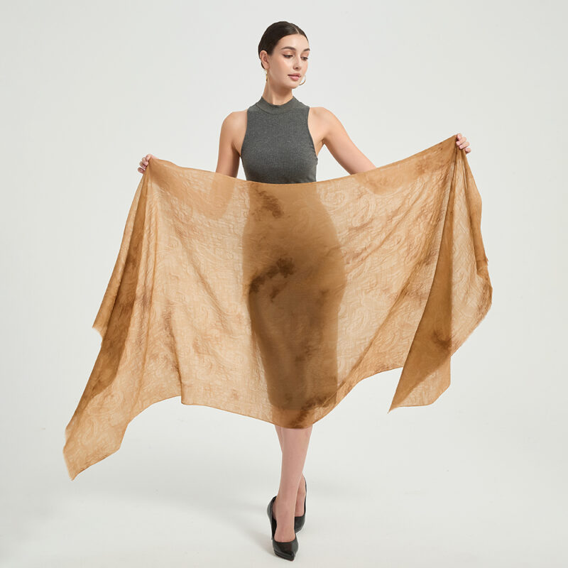 Elia Featherlight Lambswool Scarf Wrap - Brown - Image 2