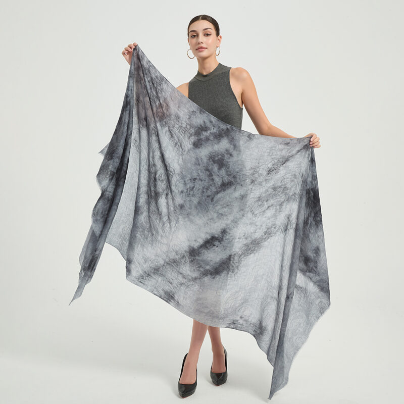 Elia Featherlight Lambswool Scarf Wrap - Dark Grey - Image 2