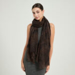 Elia Featherlight Lambswool Scarf Wrap - Dark Brown