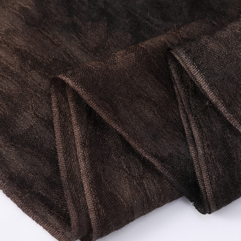 Elia Featherlight Lambswool Scarf Wrap - Dark Brown - Image 6