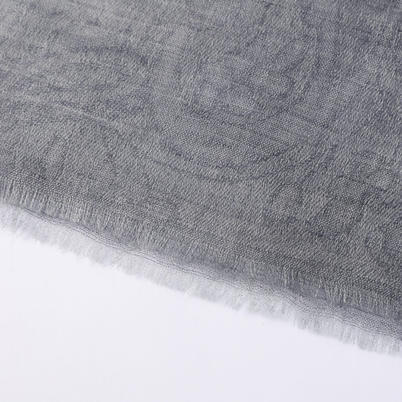 Elia Featherlight Lambswool Scarf Wrap - Dark Grey - Image 7