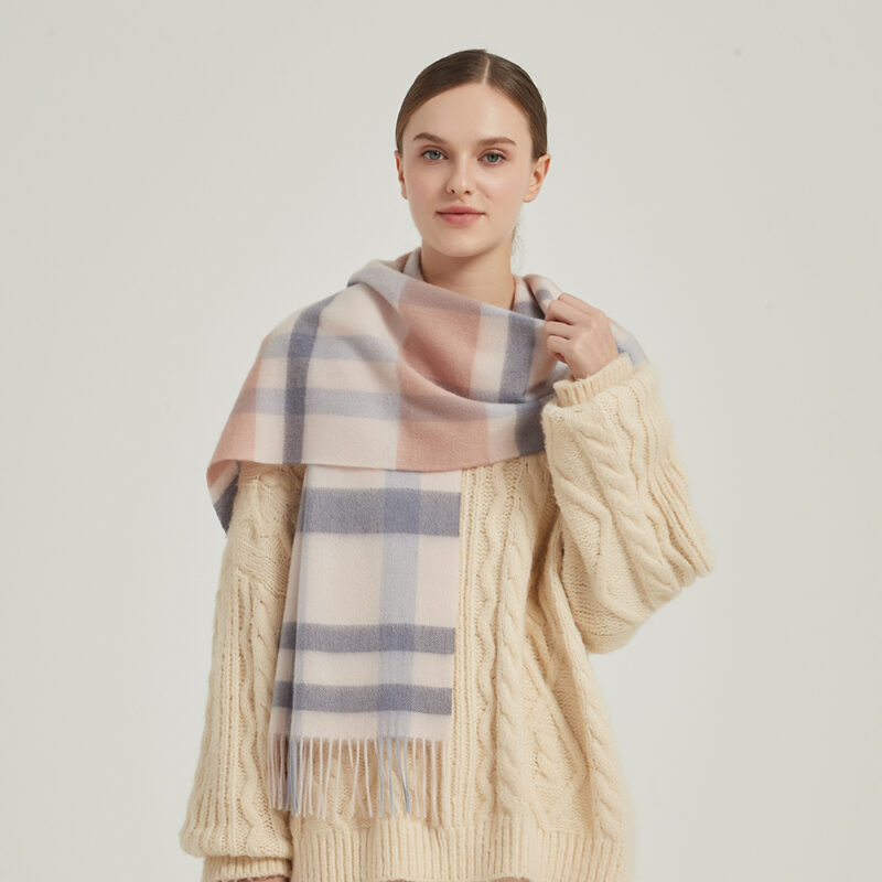 Cora Check Cashmere Scarf - Image 3
