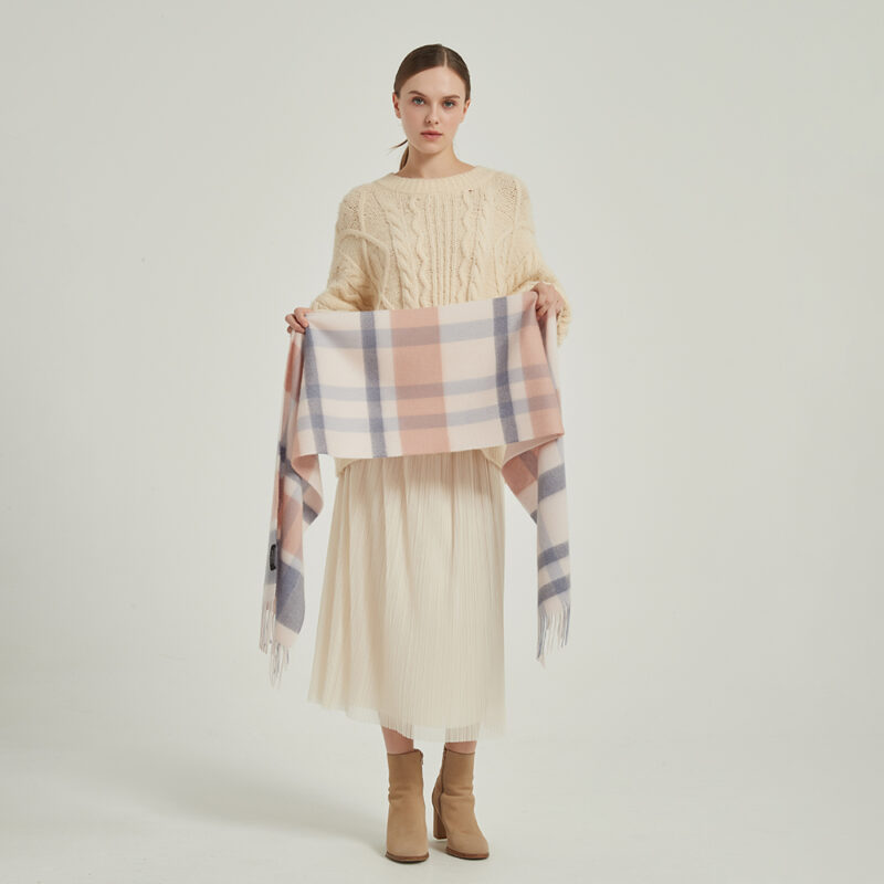 Cora Check Cashmere Scarf - Image 2