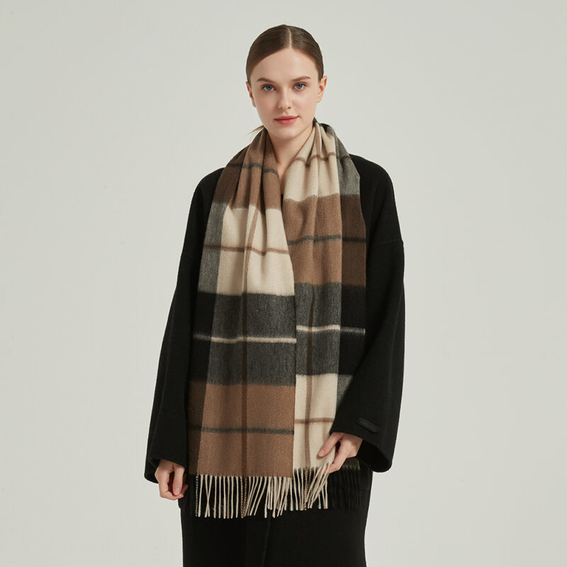 Elsa Check Cashmere Scarf - Image 3