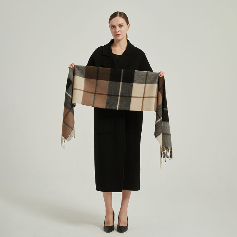 Elsa Check Cashmere Scarf - Image 2