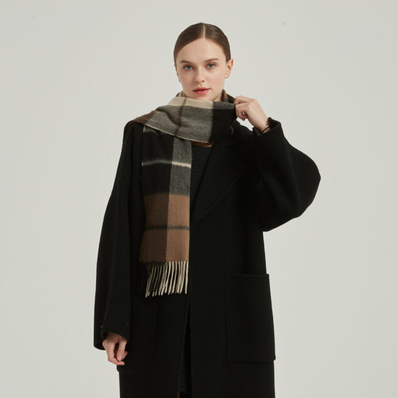 Elsa Check Cashmere Scarf - Image 4
