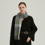 Zoya Check Cashmere Scarf - Green