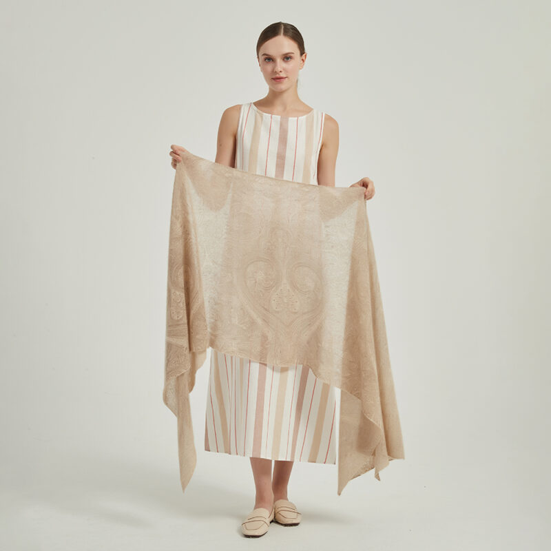 Dana Cloudlight Cashmere Scarf Wrap - Beige - Image 2