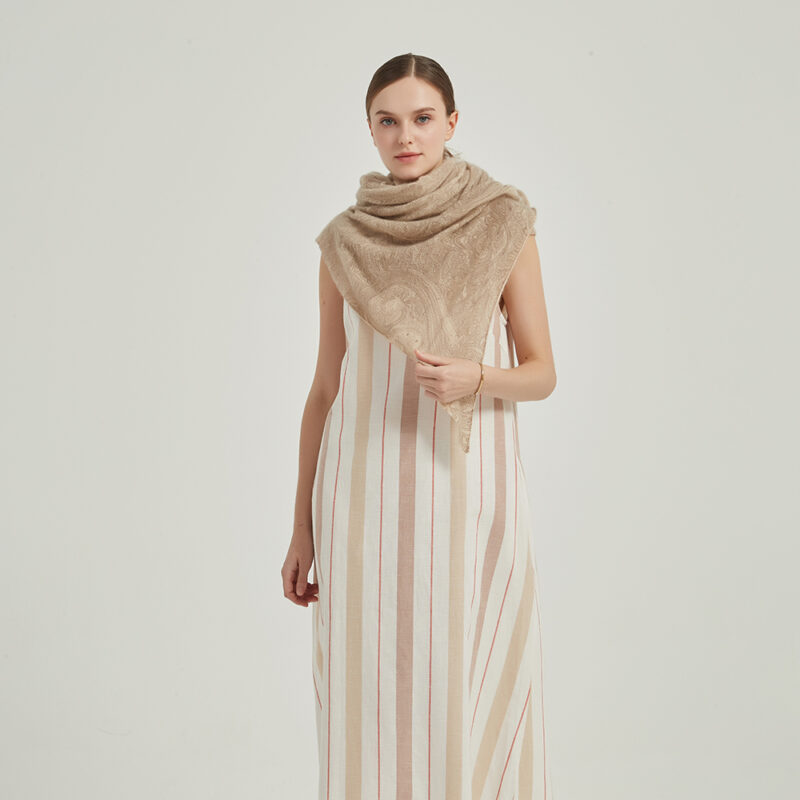 Dana Cloudlight Cashmere Scarf Wrap - Beige - Image 4