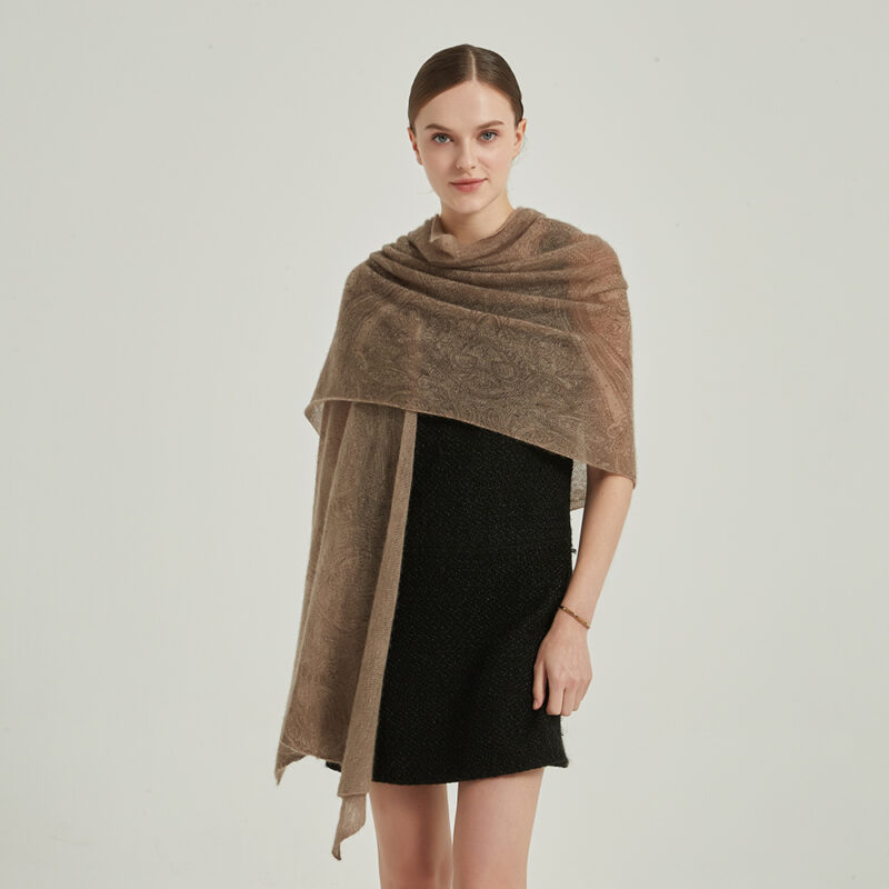 Dana Cloudlight Cashmere Scarf Wrap - Khaki - Image 4
