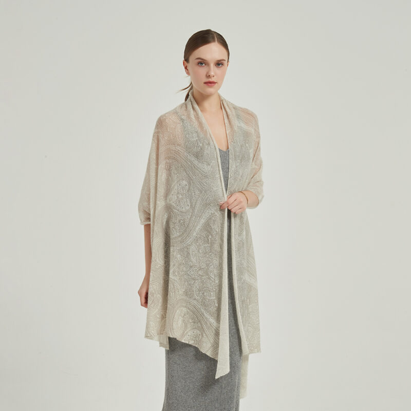 Sciarpa avvolgente in cashmere Dana Cloudlight - Bianco - immagine 3