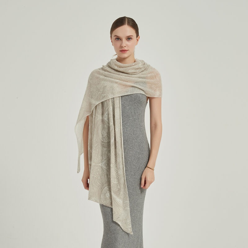 Sciarpa avvolgente in cashmere Dana Cloudlight - Bianco - immagine 4