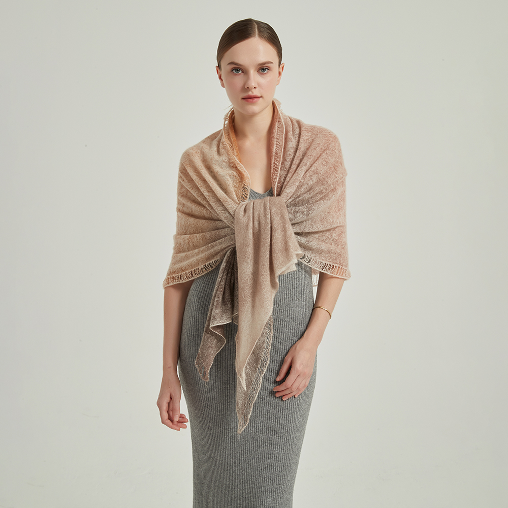 Eileen Cloudlight Cashmere Scarf Wrap - Tangerine