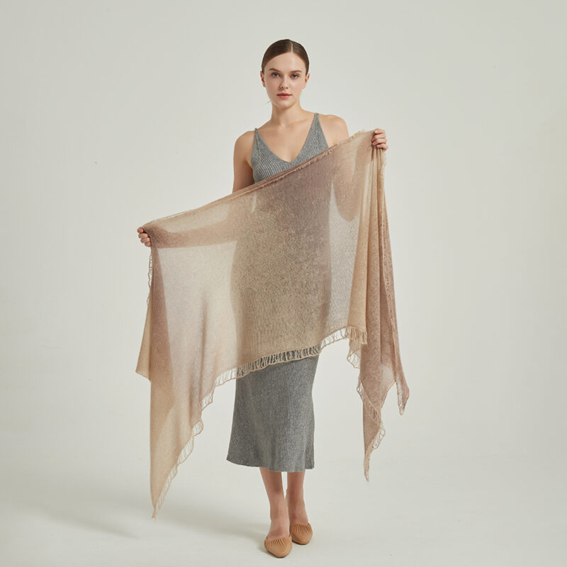 Eileen Cloudlight Cashmere Scarf Wrap - Beige - Image 2