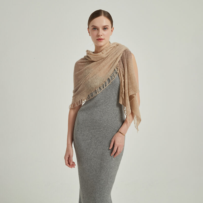 Eileen Cloudlight Cashmere Scarf Wrap - Beige - Image 4