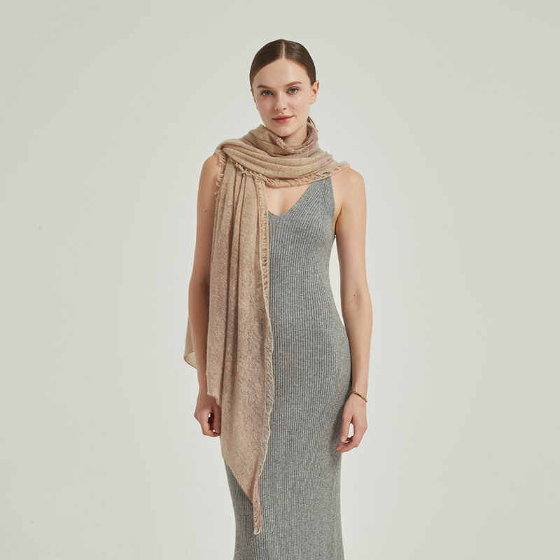 Eileen Cloudlight Cashmere Scarf Wrap - Beige - Image 3
