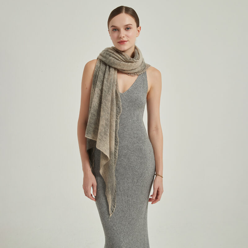 Eileen Cloudlight Cashmere Scarf Wrap - Taupe - Image 4