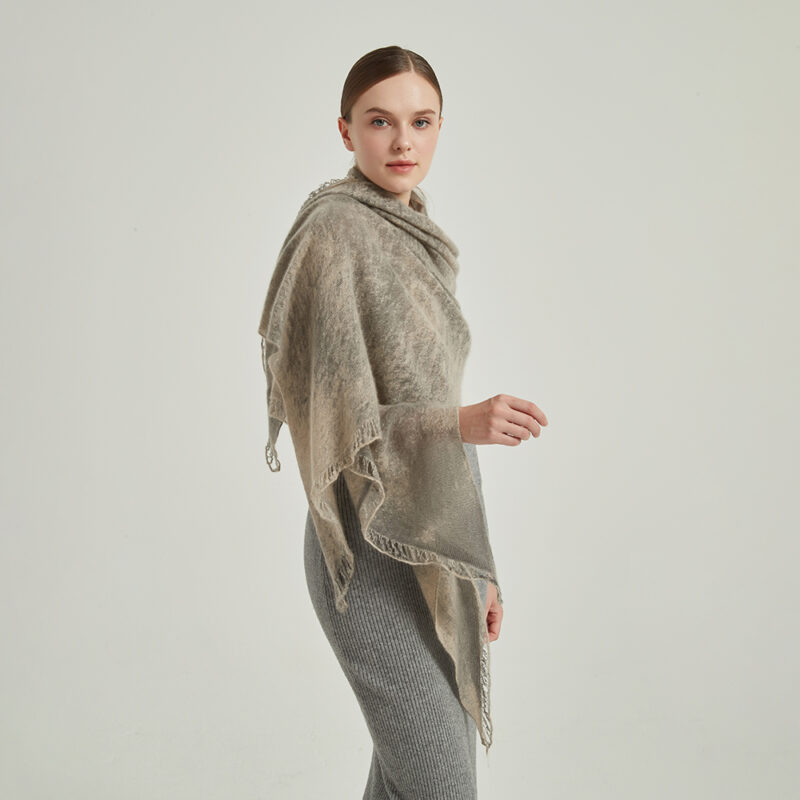 Eileen Cloudlight Cashmere Scarf Wrap - Taupe - Image 3