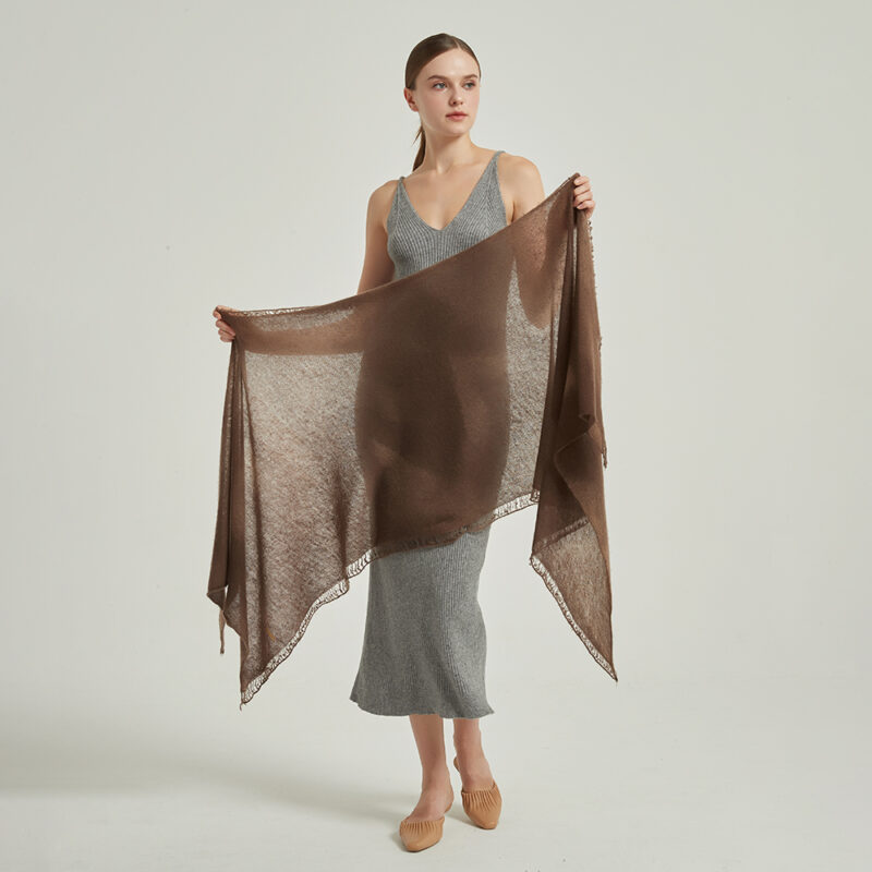 Eileen Cloudlight Cashmere Scarf Wrap - Dark Brown - Image 2