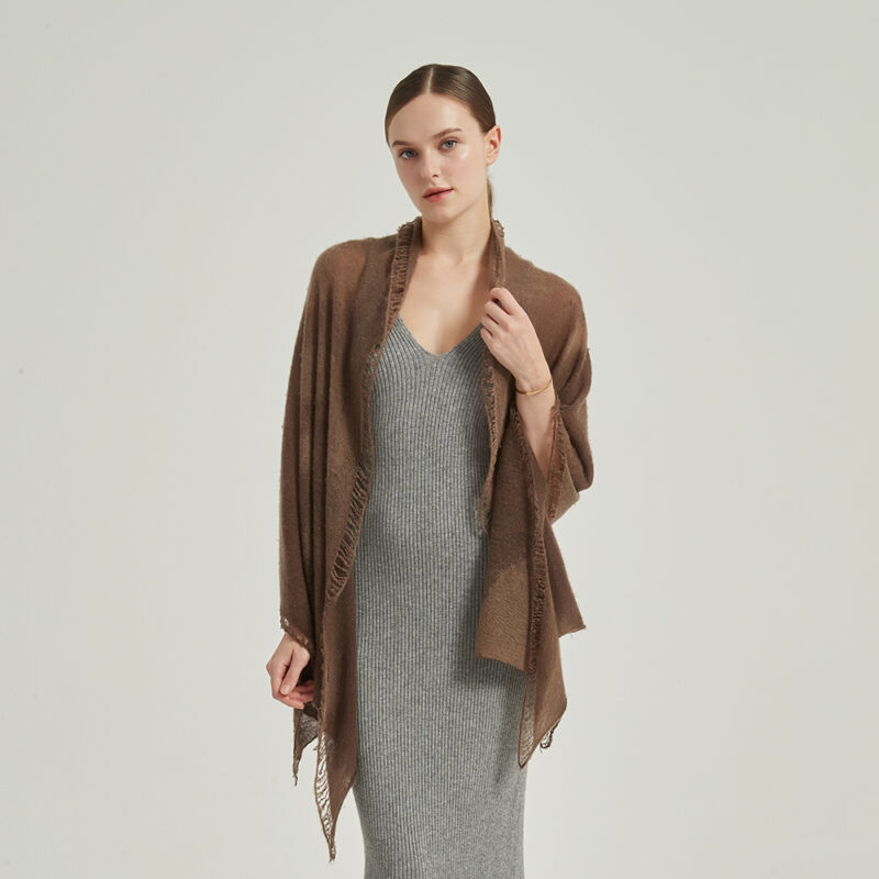 Eileen Cloudlight Cashmere Scarf Wrap - Dark Brown - Image 3