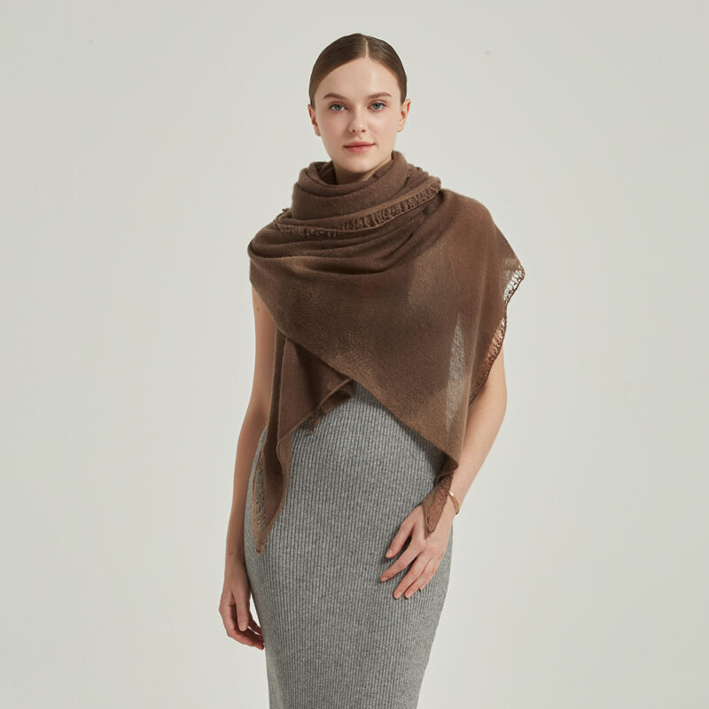 Eileen Cloudlight Cashmere Scarf Wrap - Dark Brown - Image 4