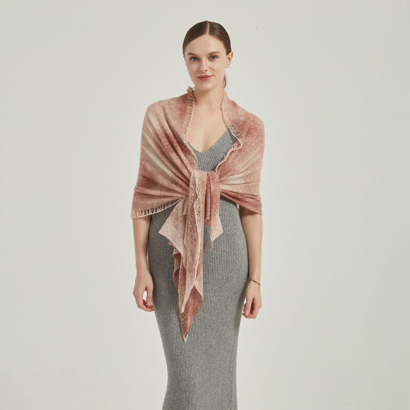 Eileen Cloudlight Cashmere Scarf Wrap - Light Red - Image 4