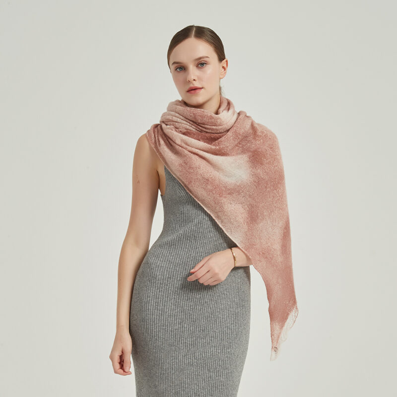 Eileen Cloudlight Cashmere Scarf Wrap - Light Red - Image 3