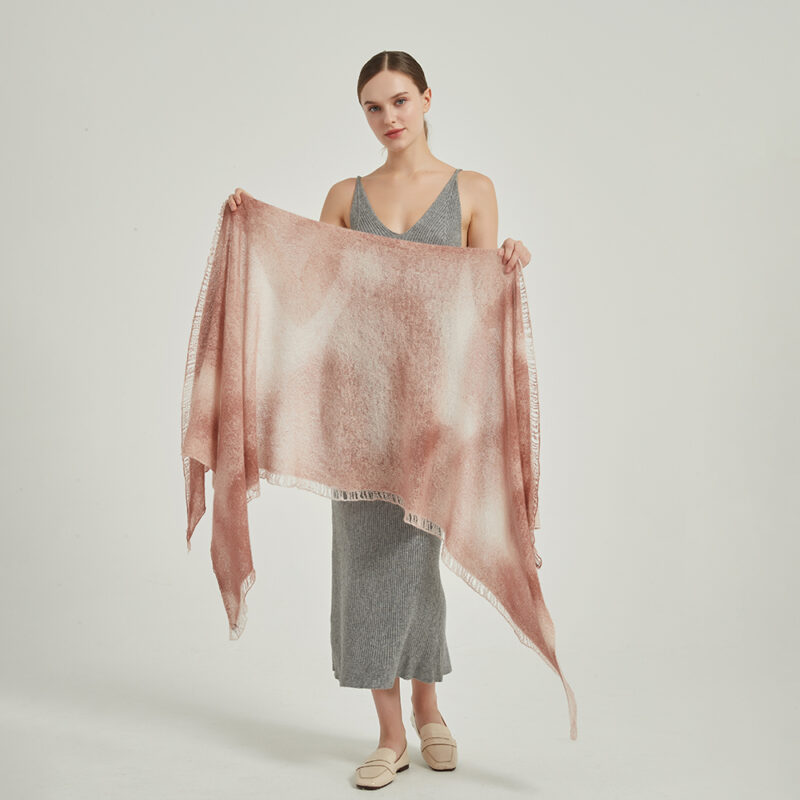 Eileen Cloudlight Cashmere Scarf Wrap - Light Red - Image 2