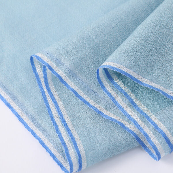 Celia Featherlight Lambswool Scarf Wrap - Sky Blue - Image 6
