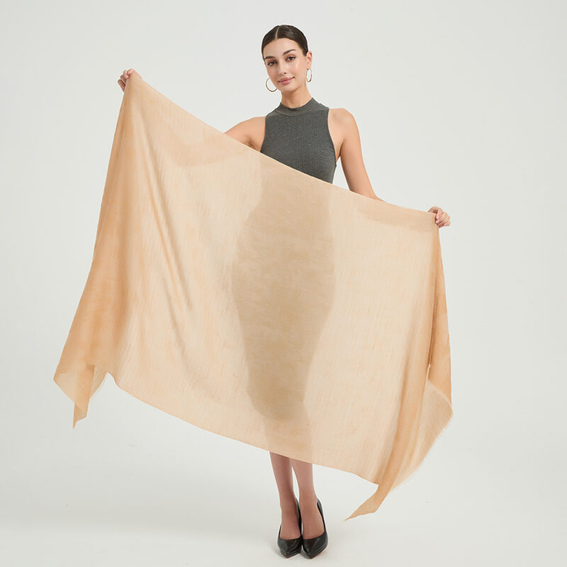 Fiona Featherlight Lambswool Scarf Wrap - Camel - Image 2