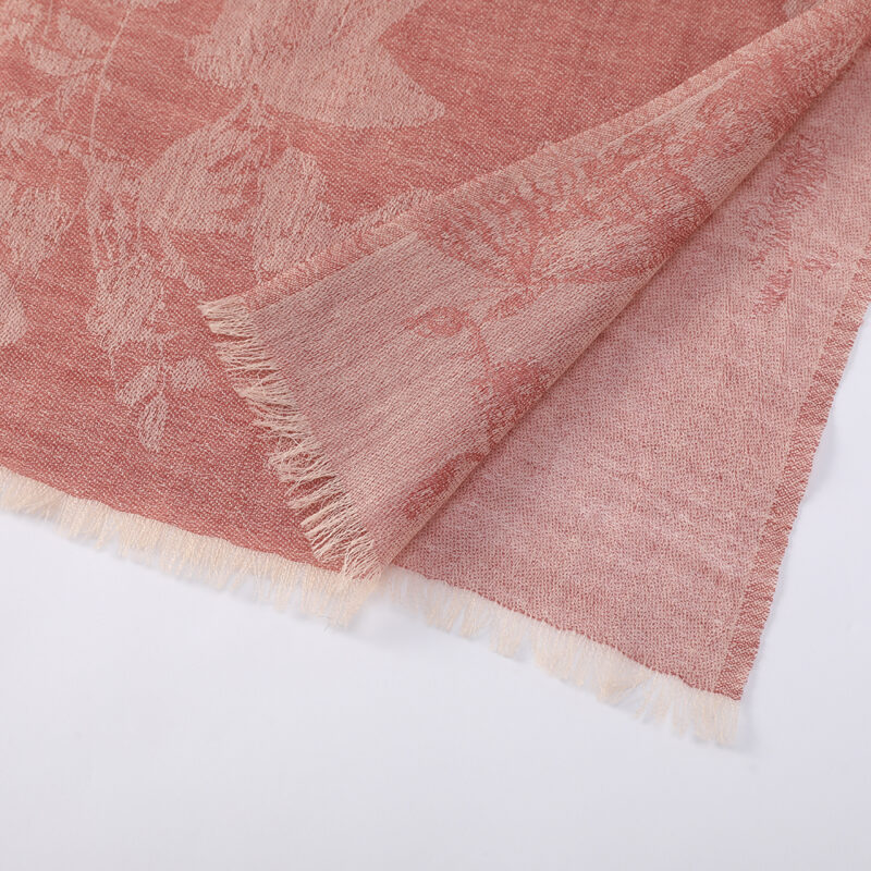 Fiona Featherlight Lambswool Scarf Wrap - Light Red - Image 6