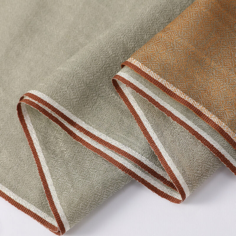Celia Featherlight Lambswool Scarf Wrap - Laurel Green - Image 5