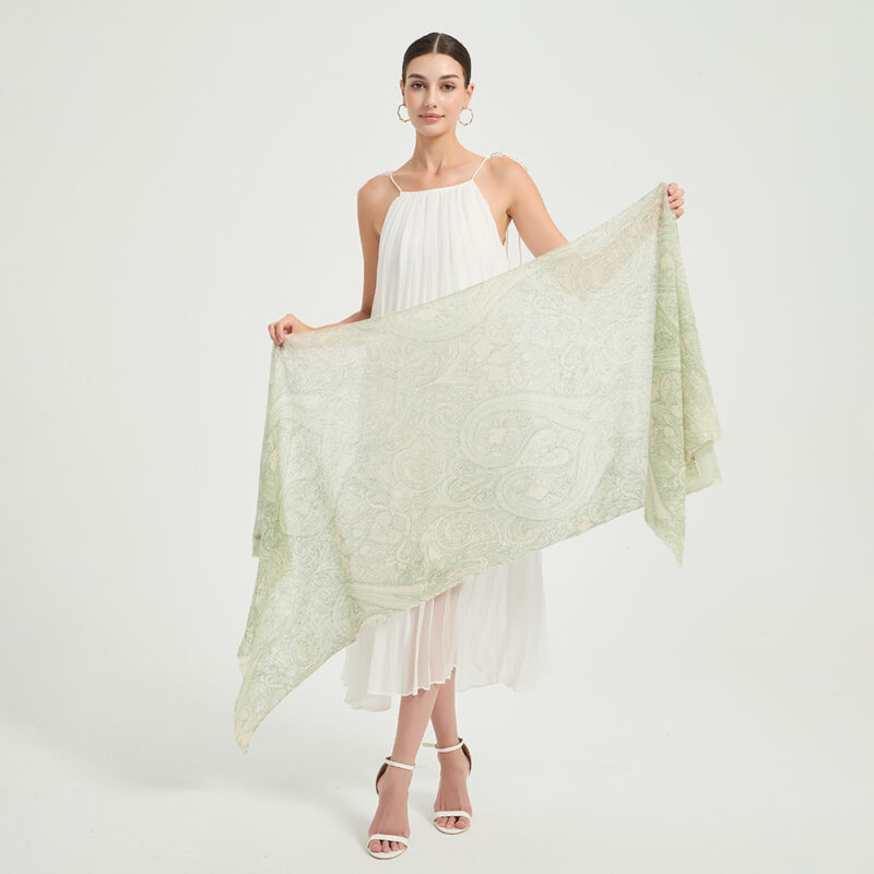 Dana Cloudlight Cashmere Scarf Wrap - Green - Image 2
