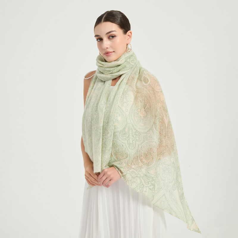 Dana Cloudlight Cashmere Scarf Wrap - Green - Image 4