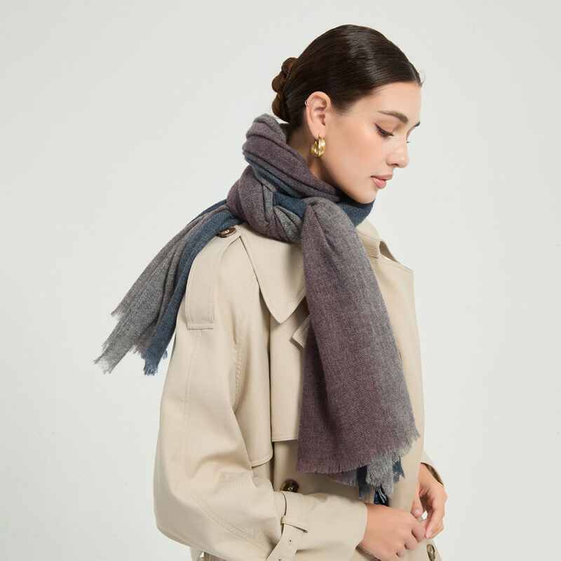 Kiana Cashmere Scarf Wrap - Blue - Image 4