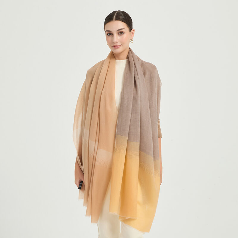 Livia Featherlight Lambswool Scarf Wrap - Yellow - Image 3