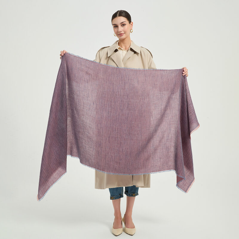Maya Reversible Featherlight LambsWool Scarf Wrap - Desert Rose - Image 2
