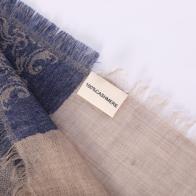 Kamal Featherlight Cashmere Scarf Wrap - Dark Blue - Image 6